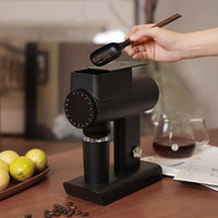 Timemore Sculptor in black on a kitchen worktop with pour-over setup