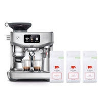 Sage Oracle Jet Espresso Machine in Brushed Stainless Steel with Kiss the Hippo specialty espresso coffee gift
