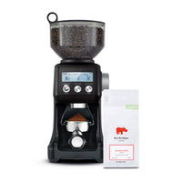 Sage Smart Grinder Pro Coffee Grinder in Black Truffle with Kiss the Hippo specialty espresso coffee gift