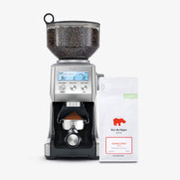 Sage Smart Grinder Pro Coffee Grinder in Brushed Stainless Steel with Kiss the Hippo specialty espresso coffee gift