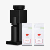 Timemore Bricks 01S Electric Coffee Grinder in Black with Kiss the Hippo specialty espresso coffee gift