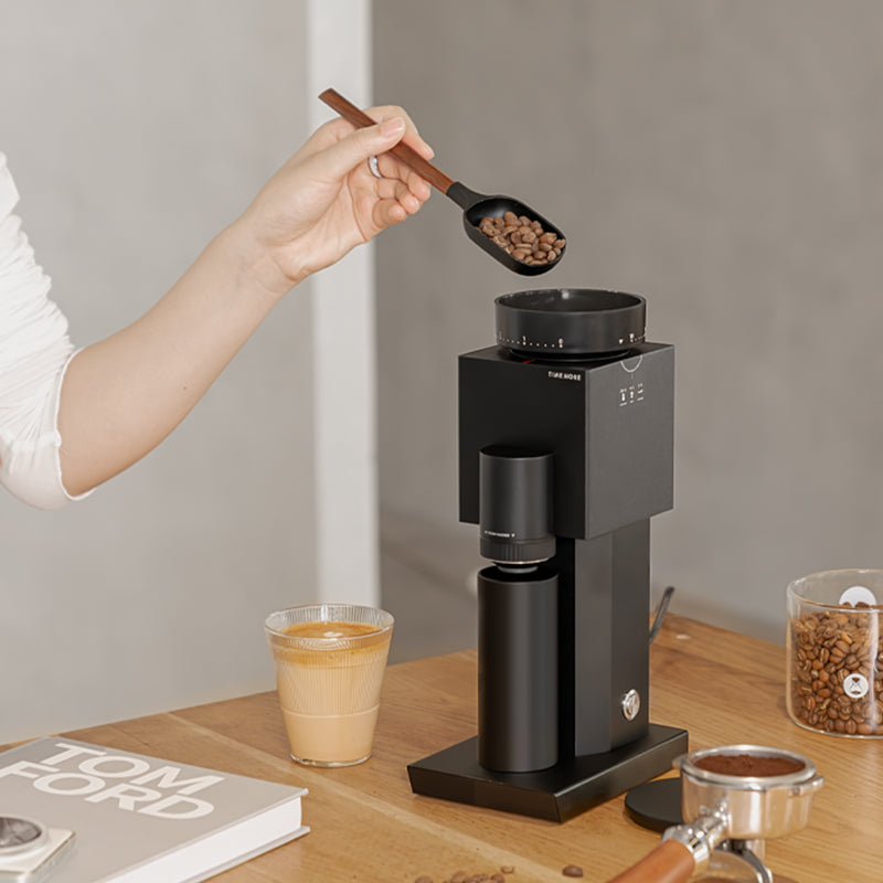 Timemore Bricks 01S compact single-dose grinder footprint — smaller than a paperback book