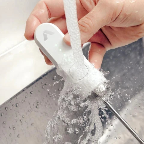 Subminimal NanoFoamer in white, wide lifestyle shot