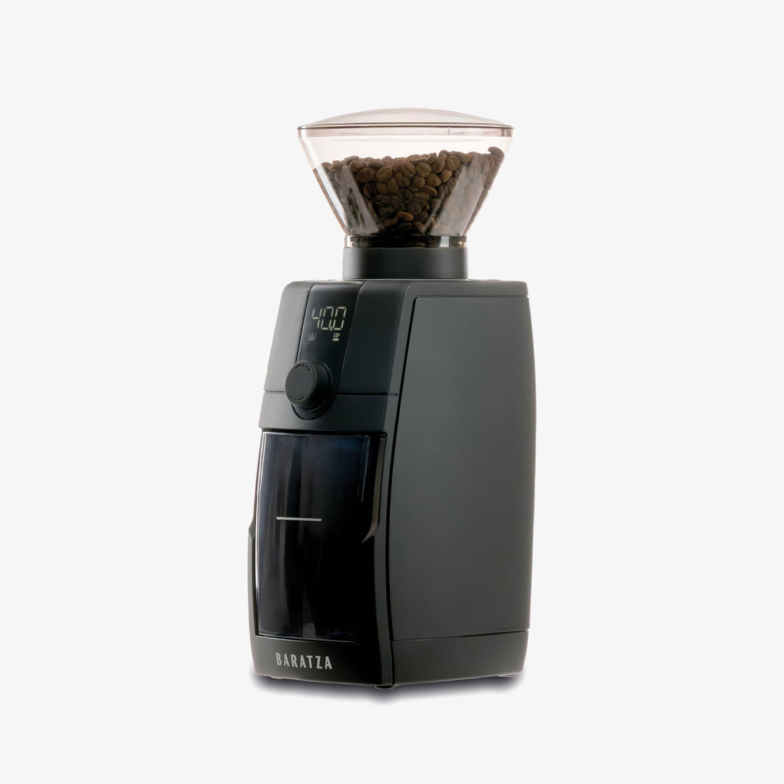 Baratza Encore ESP Pro Coffee Grinder in Black - side profile showing stepless adjustment ring