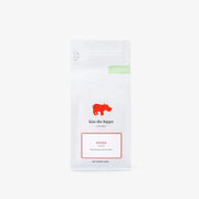 Kiss the Hippo coffee package on a white background