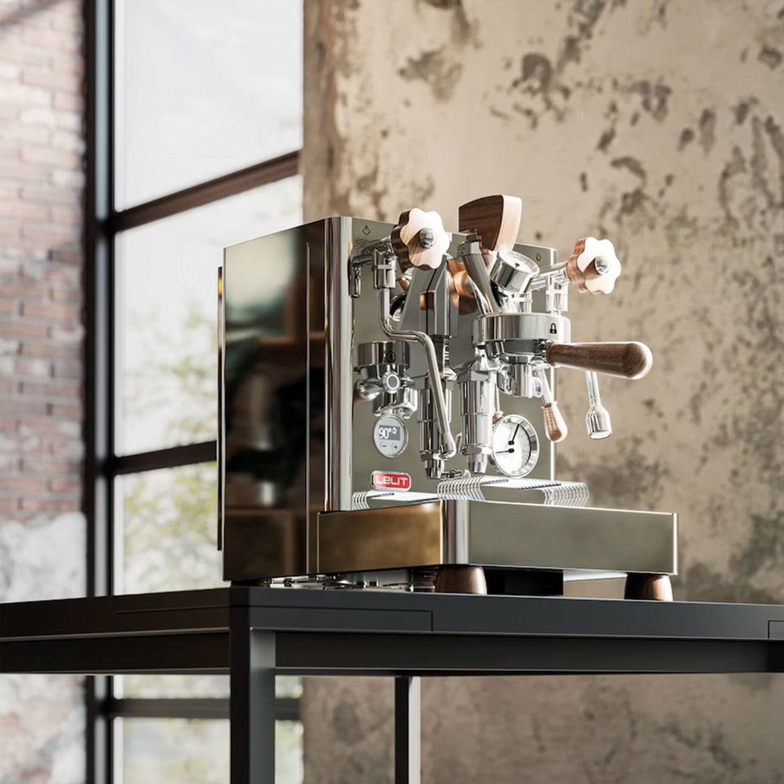 Lelit Bianca 40 Years Limited Edition Espresso Machine in kitchen lifestyle setting