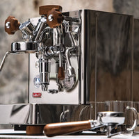 Lelit Bianca 40 Years Limited Edition Espresso Machine in use brewing espresso