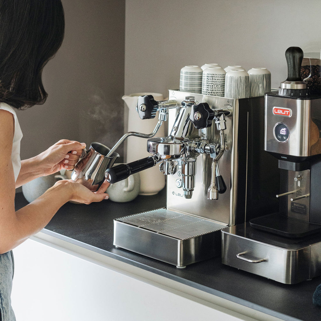 Lelit MaraX Heat Exchanger Espresso Machine in kitchen lifestyle setting