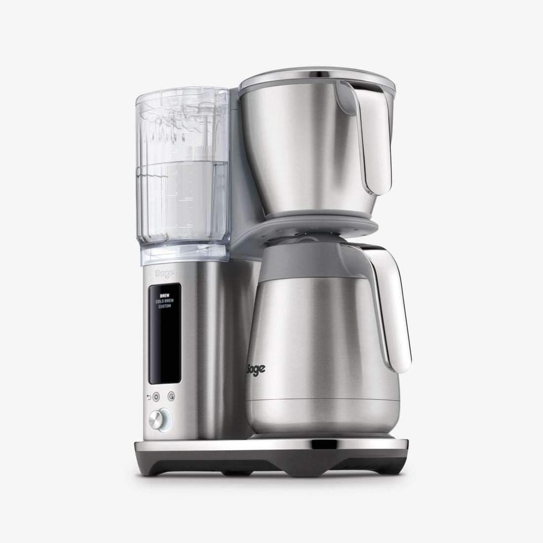 Sage Luxe Brewer Thermal Coffee Machine - side profile in Brushed Stainless Steel